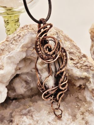 Lepidolite crystal wire wrap