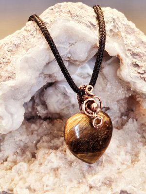 Tigers Eye Heart Wire Wrap