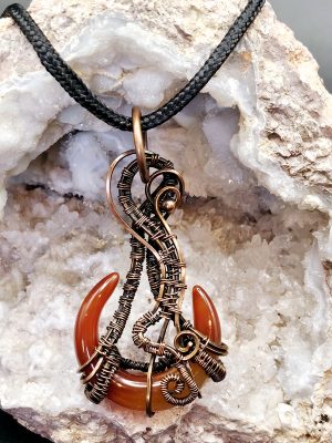 Carnelian Oxidized Copper Wire Wrap