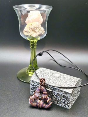 Amethyst Celtic Trinity Pendant in Oxidized Copper Wire