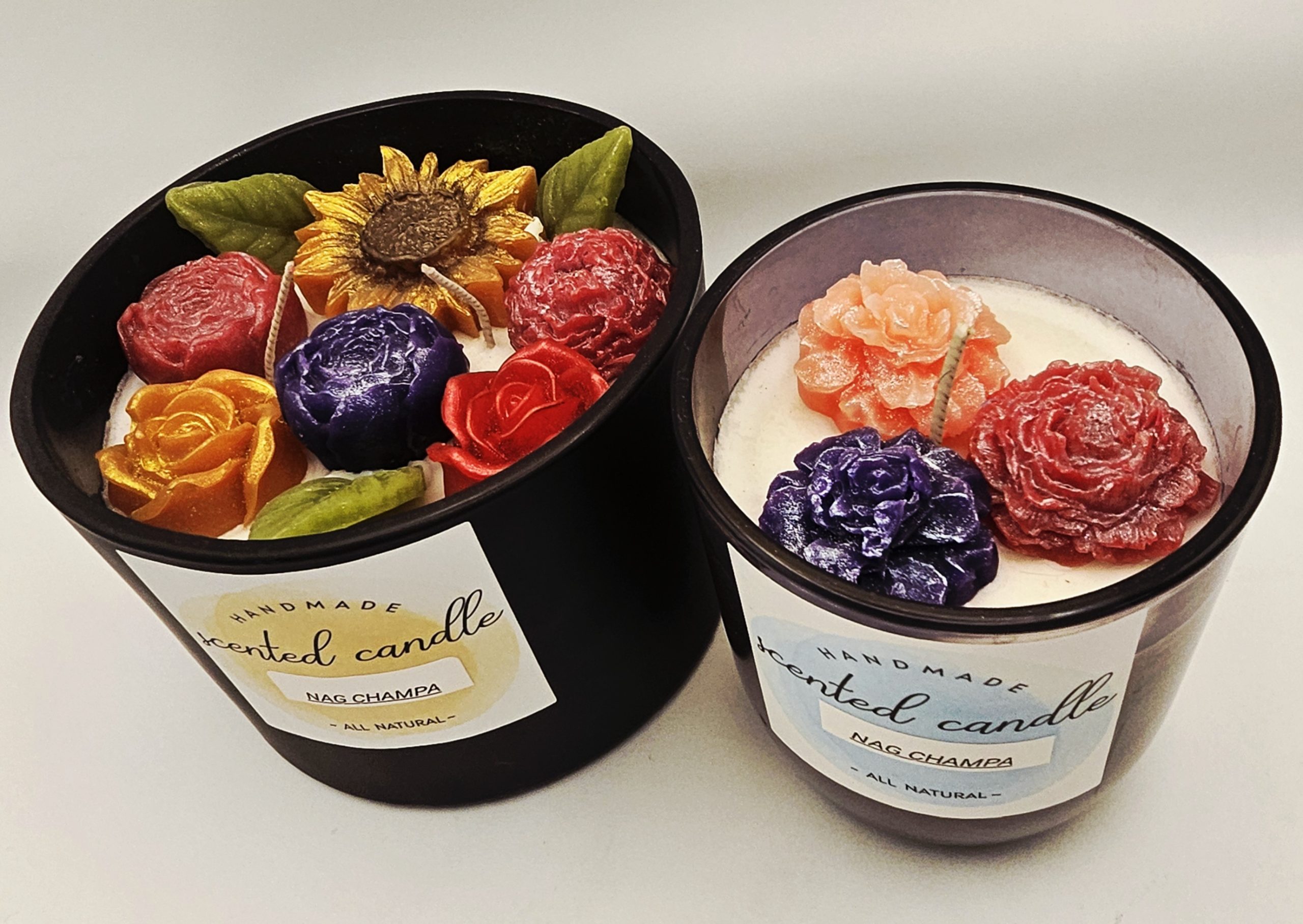 Nag Champa Candles With Flowers - Image 2