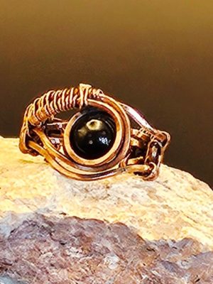 Black Onyx Wire Wrapped Ring